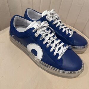 Oliver Cabell Low 1 Blue and White Sneakers